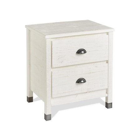 Ef Baja Night Stand with 2 Drawer  Shabby White BJ209